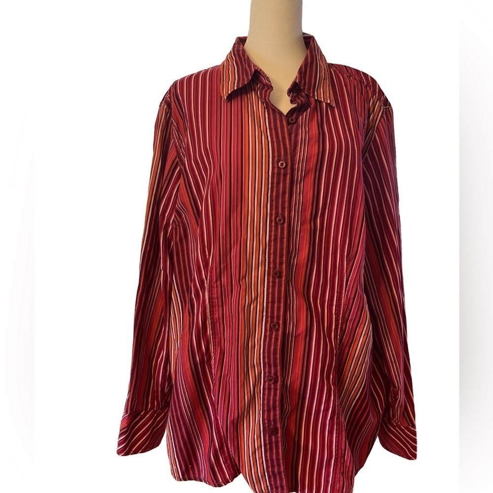 Tommy Hilfiger Corduroy Long-sleeve Top Stripes button down Plus 18